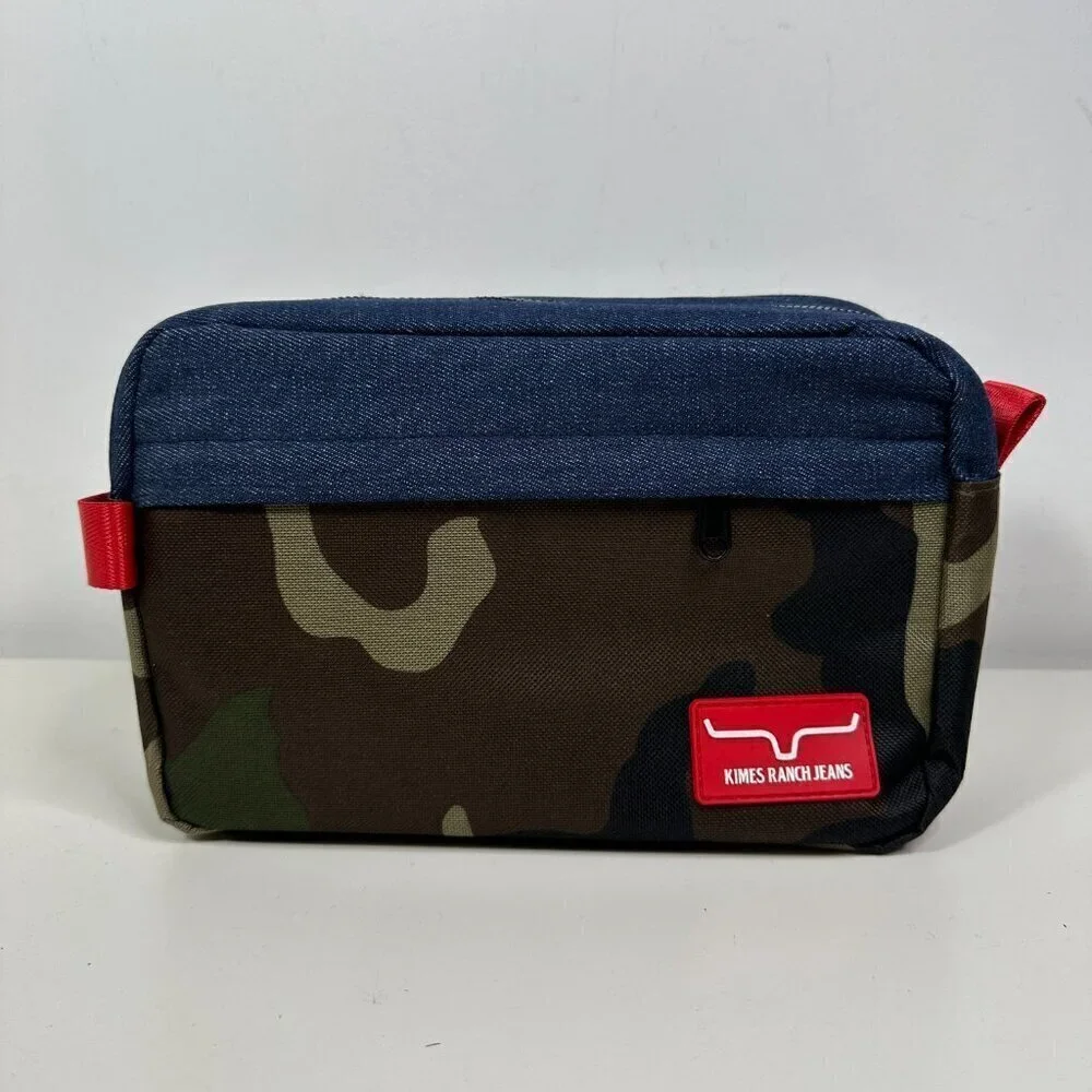 New Kimes Ranch Jeans Shave, Toiletry, Cosmetic Bag Camo, Denim